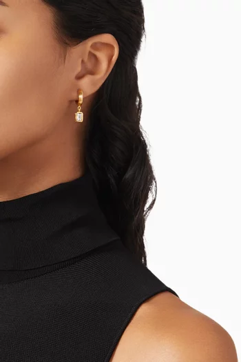 Rayon Emerald-cut Topaz Hoop Earrings in Gold Vermeil