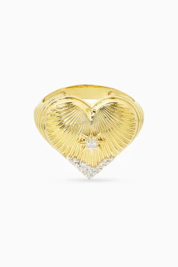 Heart Coded Diamond Ring in 18kt Gold