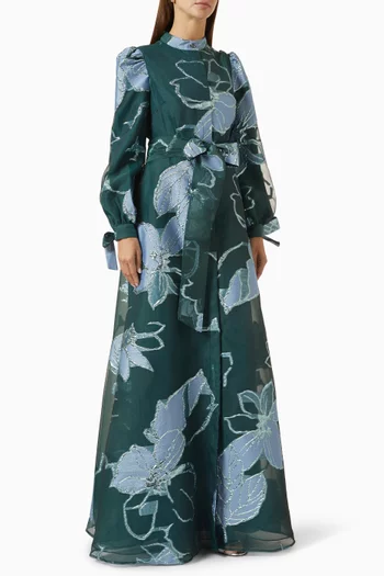 Floral-jacquard Shirtdress