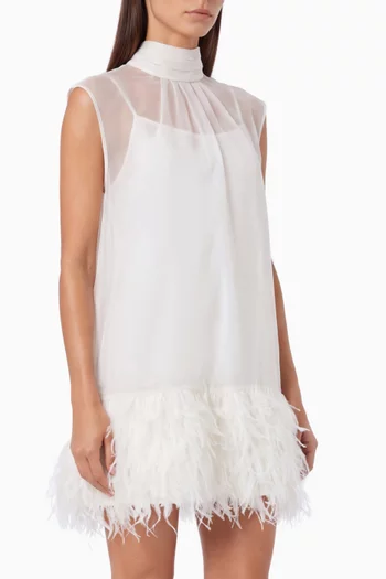 Shirya Featherlike Mini Dress in Organza