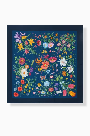 Flora Printed Carré in Silk Twill