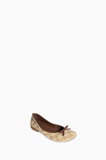 Bamboo Balerina Pumps in GG Canvas