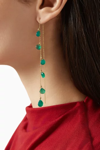 Joya Agate Drop Earrings in 18kt Gold