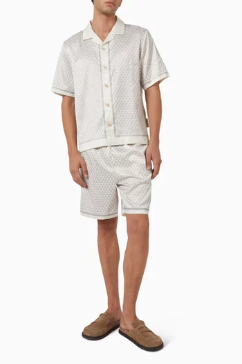 Idriss Monogram Shirt in Satin
