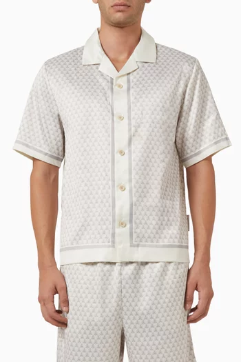 Idriss Monogram Shirt in Satin