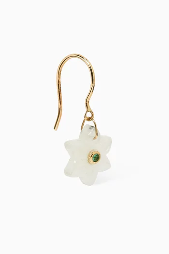 Ida Moonstone & Emerald Single Earring in 9kt Gold