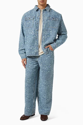 Croc-jacquard Jeans in Denim