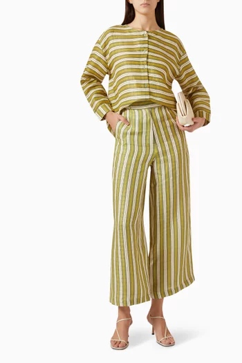 Cairo Striped Pants in Linen