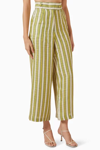 Cairo Striped Pants in Linen