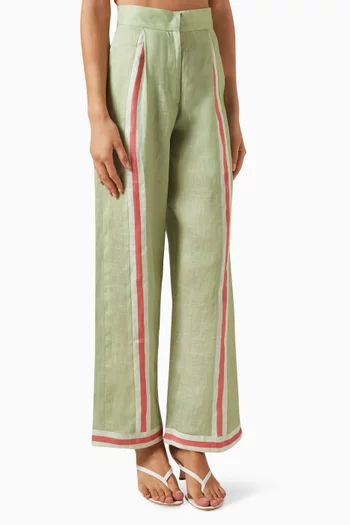 Columbia Striped Pants in Linen