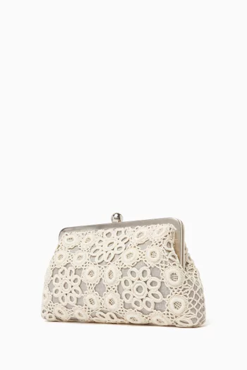 Small Haloes Classic Clutch Bag in Linen