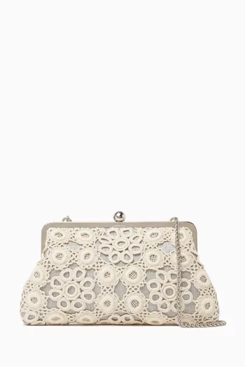 Small Haloes Classic Clutch Bag in Linen