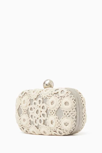 Small Haloes Box Clutch in Linen