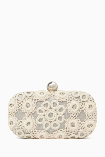 Small Haloes Box Clutch in Linen