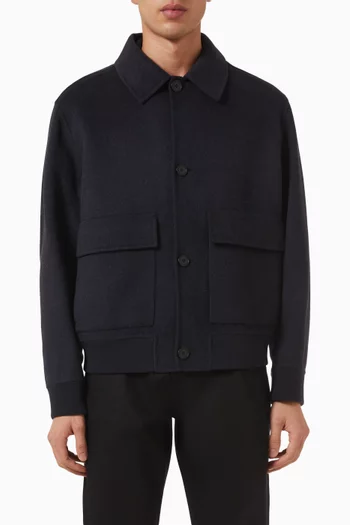 Bomber Jacket in Double-faced Wool-blend