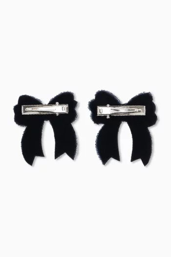 Sequin Bow Hair Clips, Set of 2
