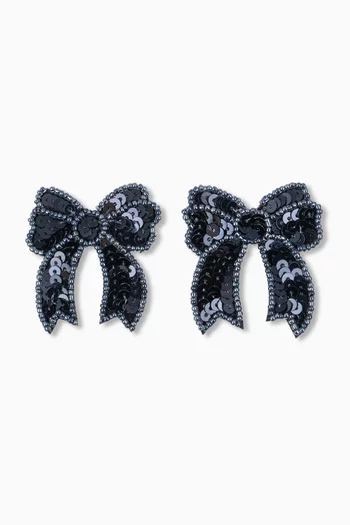Sequin Bow Hair Clips, Set of 2
