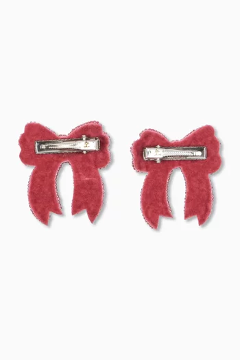 Sequin Bow Hair Clips, Set of 2