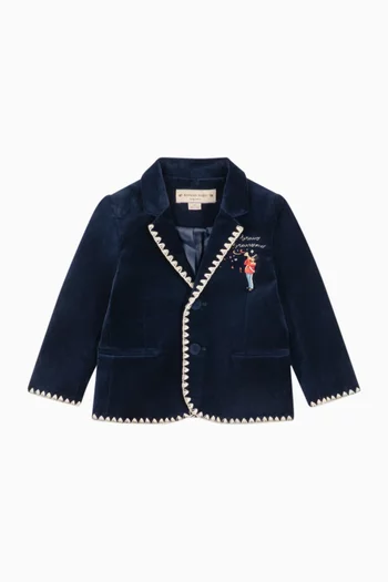 Rocky-trim Blazer in Velvet