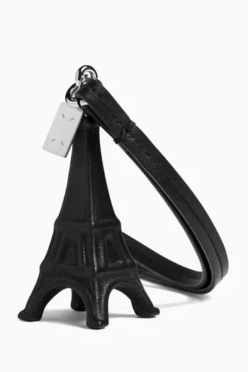 Eiffel Tower Keyring in Leather