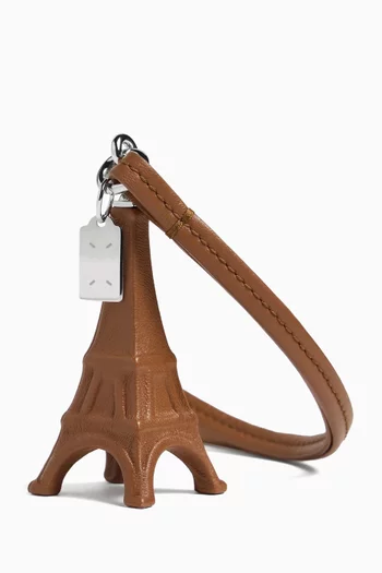 Eiffel Tower Keyring in Leather
