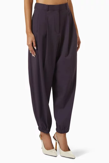 Pleated Balloon Pants in Merino Wool