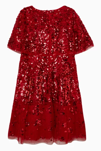 Snowdrop Sequin-embellished Cape Dress