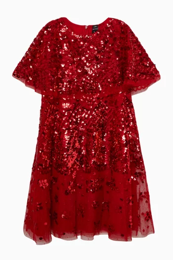Snowdrop Sequin-embellished Cape Dress