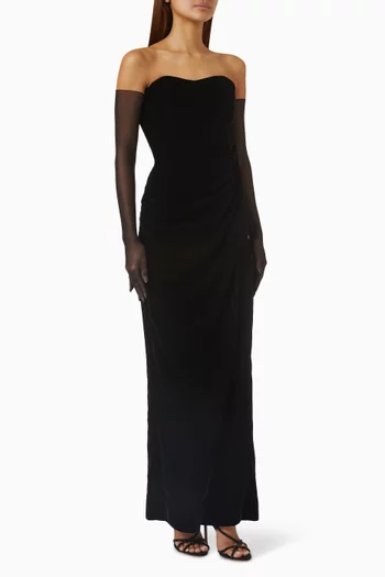 Strapless Sweetheart Gown in Velvet