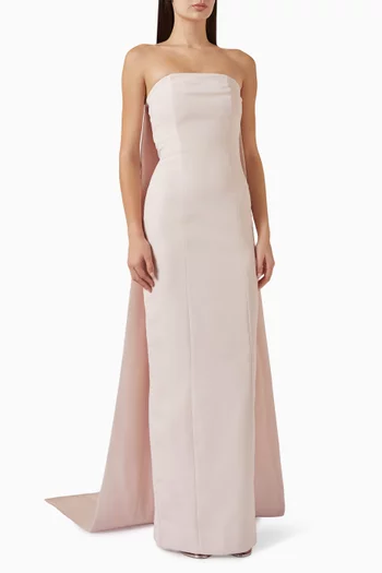 Strapless Train Gown in Crepe