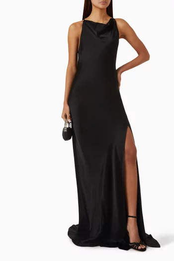 Halter Gown in Satin