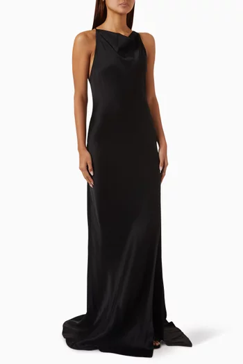 Halter Gown in Satin