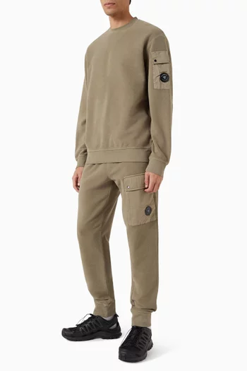 Cargo Lens Sweatpants in Brushed Emerized Diagonal Fleece