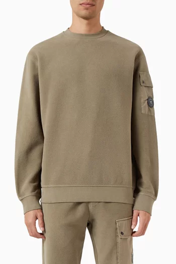 Lens Sweatshirt in Brushed Emerized Diagonal Fleece