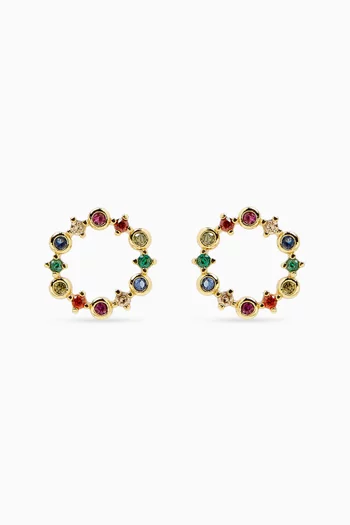 CZ Circle Stud Earrings