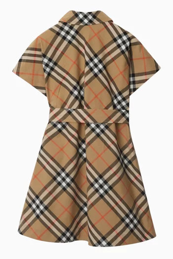 Checked Belted Dress in Cotton