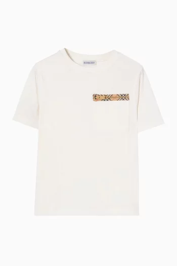 Check Trim T-shirt in Cotton