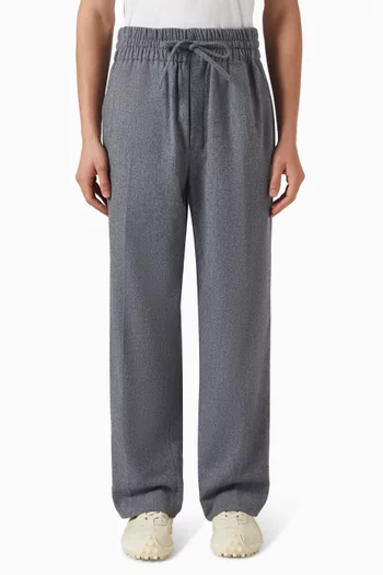 Elasticated Pants in Wool Flannel