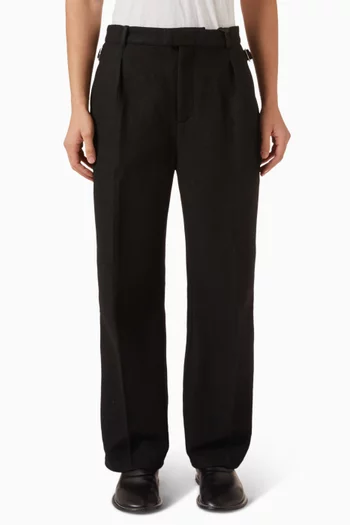Dorian Pleated Pants in Brushed-wool