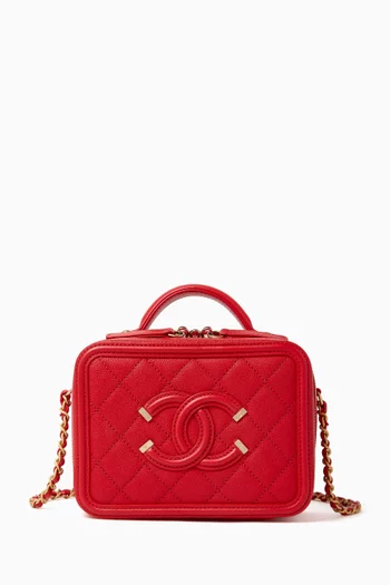 Filigree Vanity Small Bag in Brushed Caviar Leather