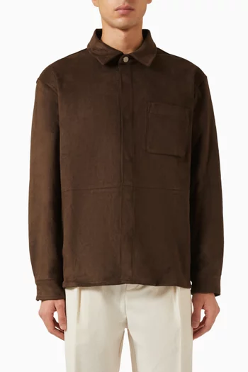 Andy Long-sleeve Shirt in Faux Suede