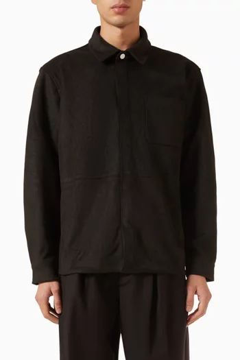 Andy Long-sleeve Shirt in Faux Suede