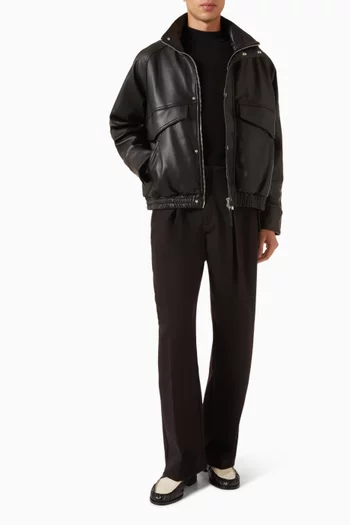 Kit Oversized Bomber Jacket in Vegan Leather