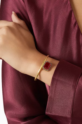 Emerald-cut Ruby Bangle in 18kt Yellow Gold