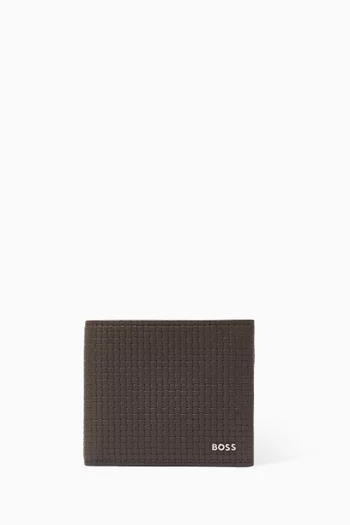 Textured Wallet in Leather-blend