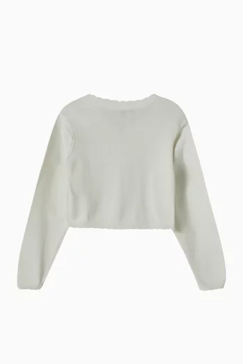 Scalloped Edge Cardigan in Knit