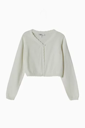 Scalloped Edge Cardigan in Knit