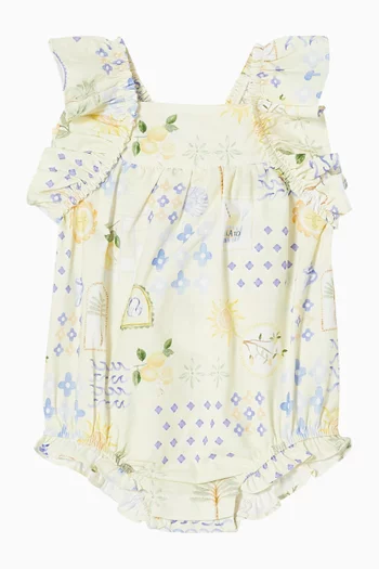 Piccolina Frill Bodysuit in Cotton