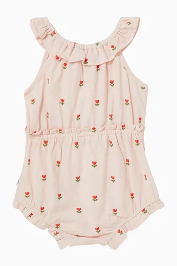 Sundae Organic Frill Romper in Cotton