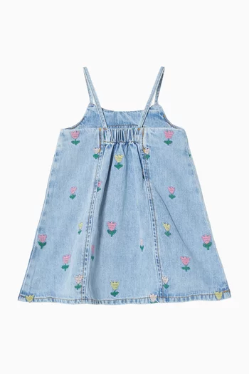 Tulip-print Dress in Denim